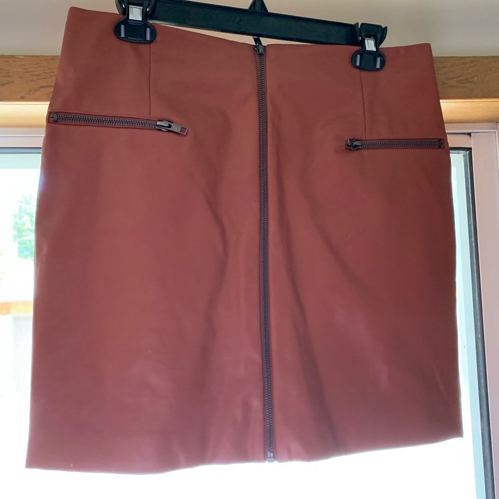 Leather tan skirt